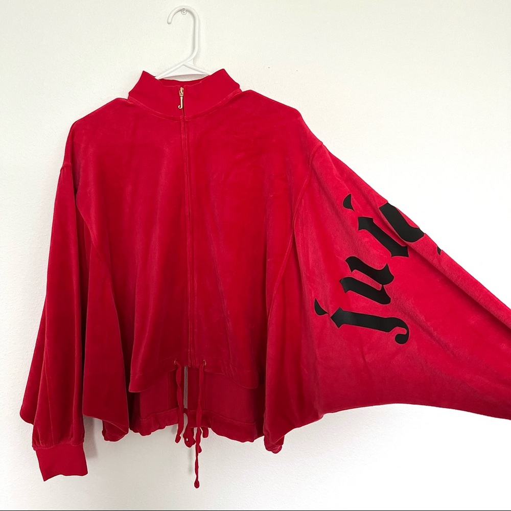 Juicy Couture Velour Red Batwing Jacket